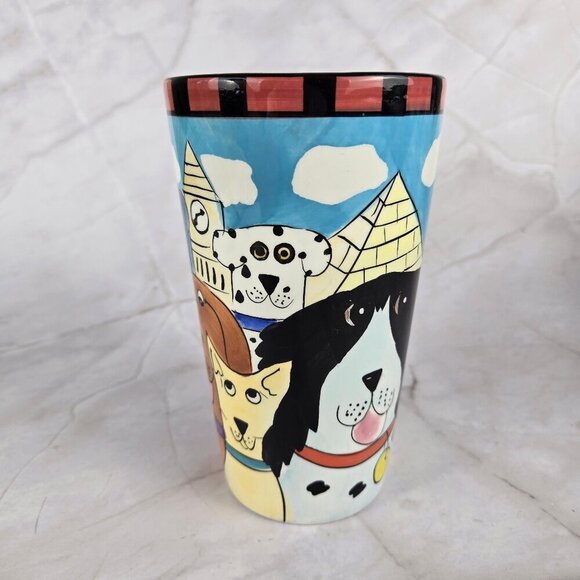 Candace Reiter Dogzilla Oversized Mugs with Handles Dog Themed Set of 2 Vtg 2001 - Picture 6 of 10